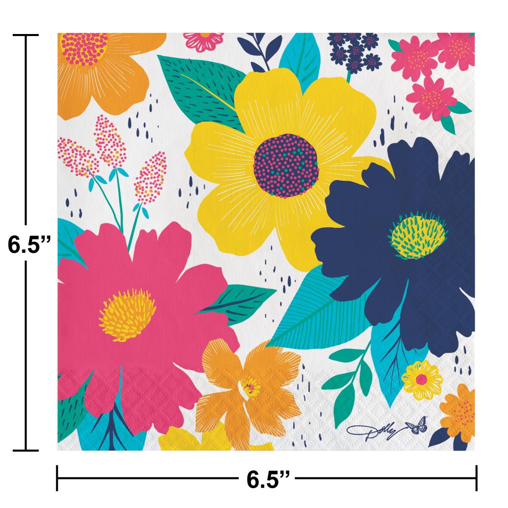 192ct Bulk Dolly Parton Blossoming Beauty 2 Ply Luncheon Napkins