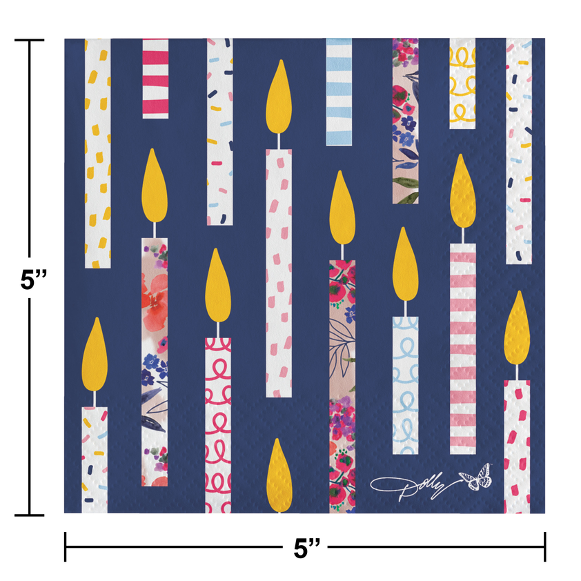 192ct Bulk Dolly Parton "Dream Big" 2 Ply Beverage Napkins