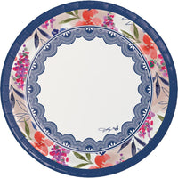 96 pc Bulk Dolly Parton Celebrate Floral Paper Banquet Plates
