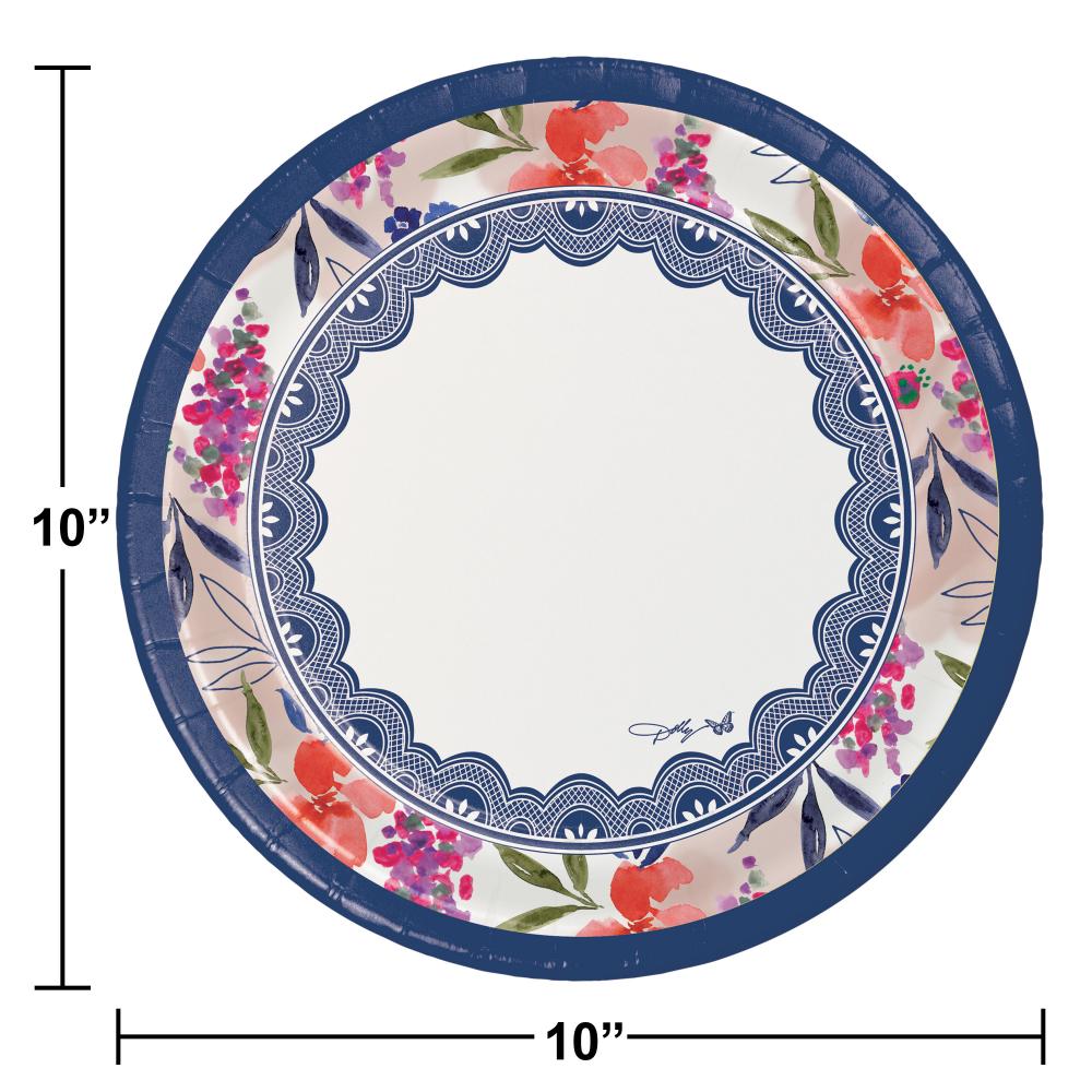 96ct Bulk Dolly Parton Celebrate Floral Paper Banquet Plates