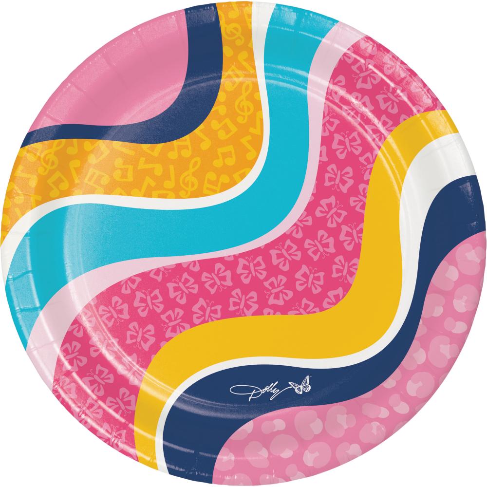 96 pc Bulk Dolly Parton There'll Always Be Music Paper 6.75" Dessert Plates