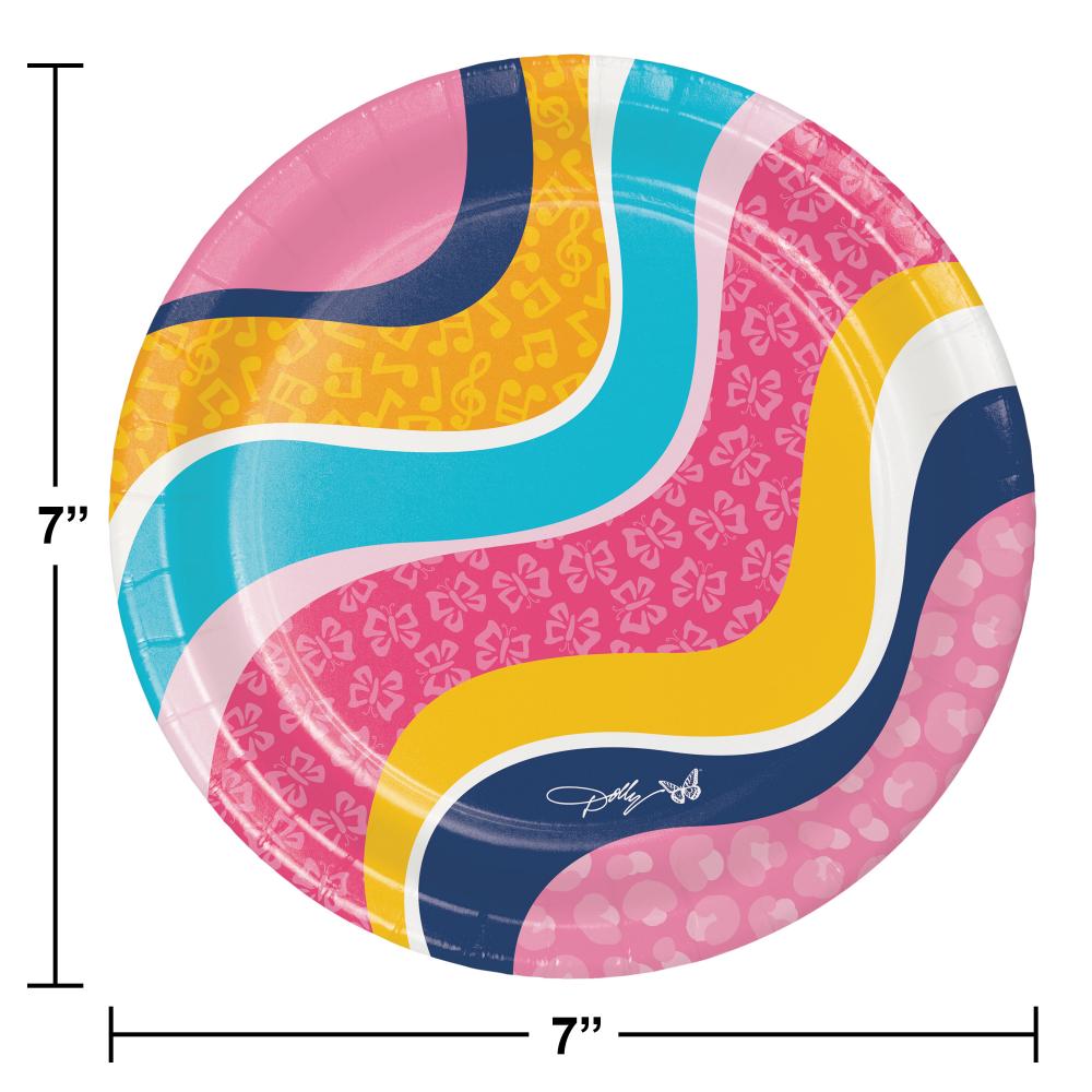 96ct Bulk Dolly Parton There'll Always Be Music Paper 7" Dessert Plates