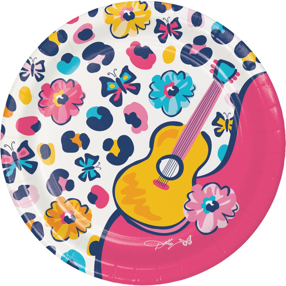 96 pc Bulk Dolly Parton There'll Always Be Music 9.75" Paper Banquet Plates