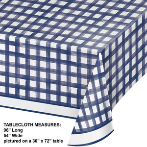 Dolly Parton Navy Gingham Paper Tablecloth (1/Pkg)