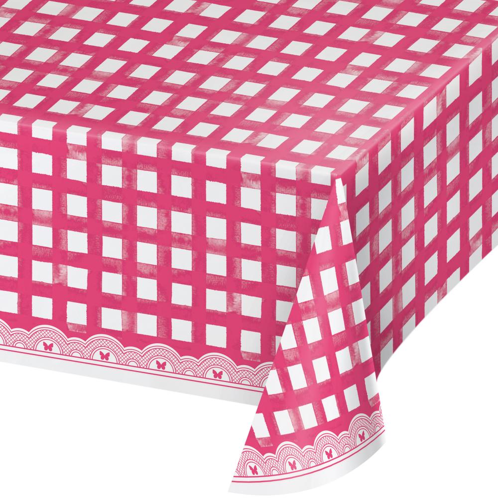 6 pc Bulk Dolly Parton Pink Gingham Paper Table Cover