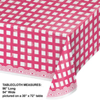6ct Bulk Dolly Parton Pink Gingham Paper Table Cover