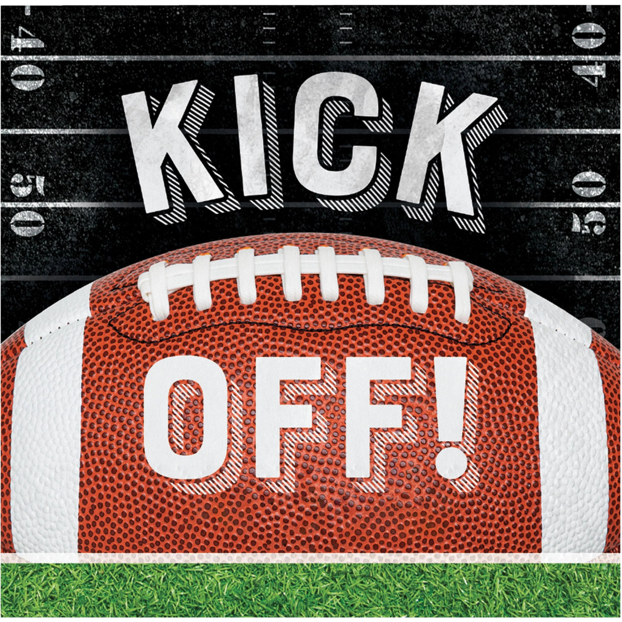 192 pc Bulk Football Kick Off Beverage 2Ply Napkin