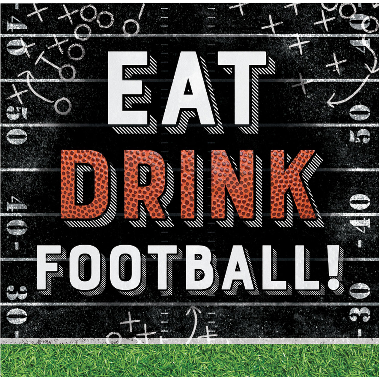 192 pc Bulk Football Eat Drink Beverage 2ply Napkin