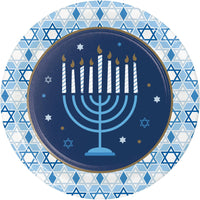 96 pc Bulk Hanukkah Celebration 8.75 Inch Dinner Plate