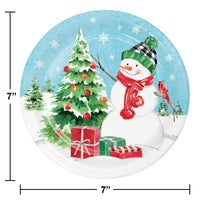 Bulk Case of Snowflakes and Snowmen 6.75 Inch Dessert Plate