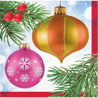 192 pc Bulk Bright Ornaments Beverage 2Ply Napkin