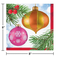 Bulk Case of Bright Ornaments Beverage Napkin
