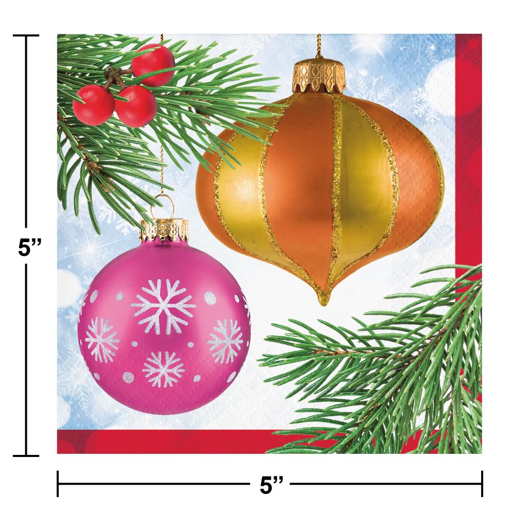 Bulk Case of Bright Ornaments Beverage Napkin