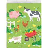 96 pc Bulk Farm Animals Paper Treat Bags, Large
