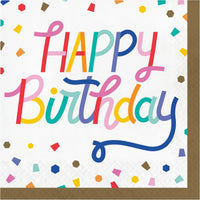 192 pc Bulk Birthday Confetti 2Ply Luncheon Napkin
