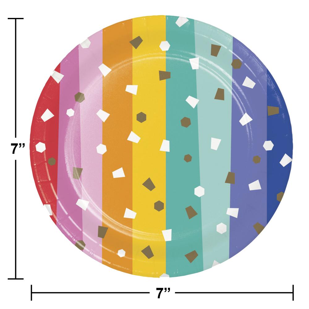 Birthday Confetti 7 Inch Dessert Plate (8/Pkg)