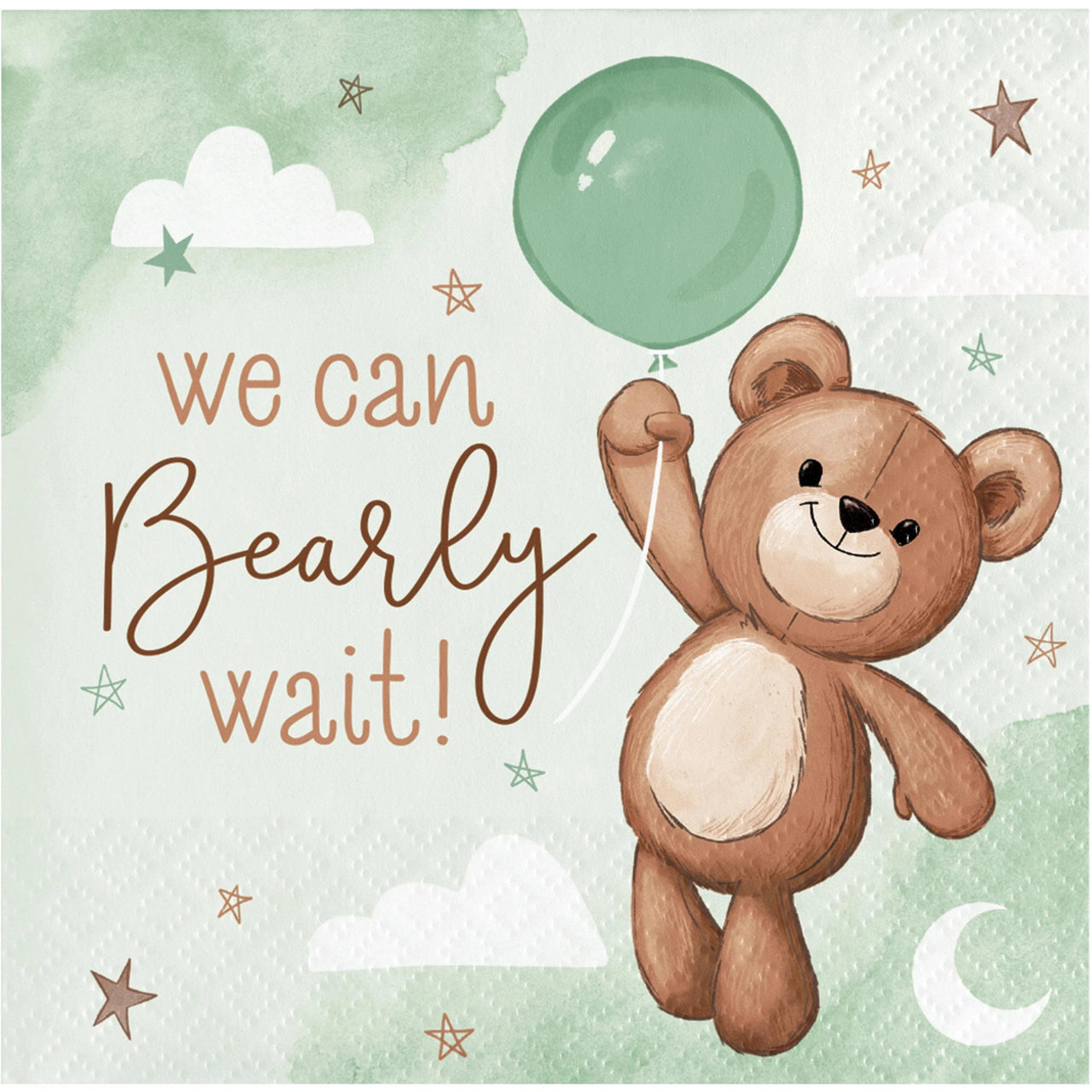 192 pc Bulk Teddy Bear Beverage 2Ply Napkin