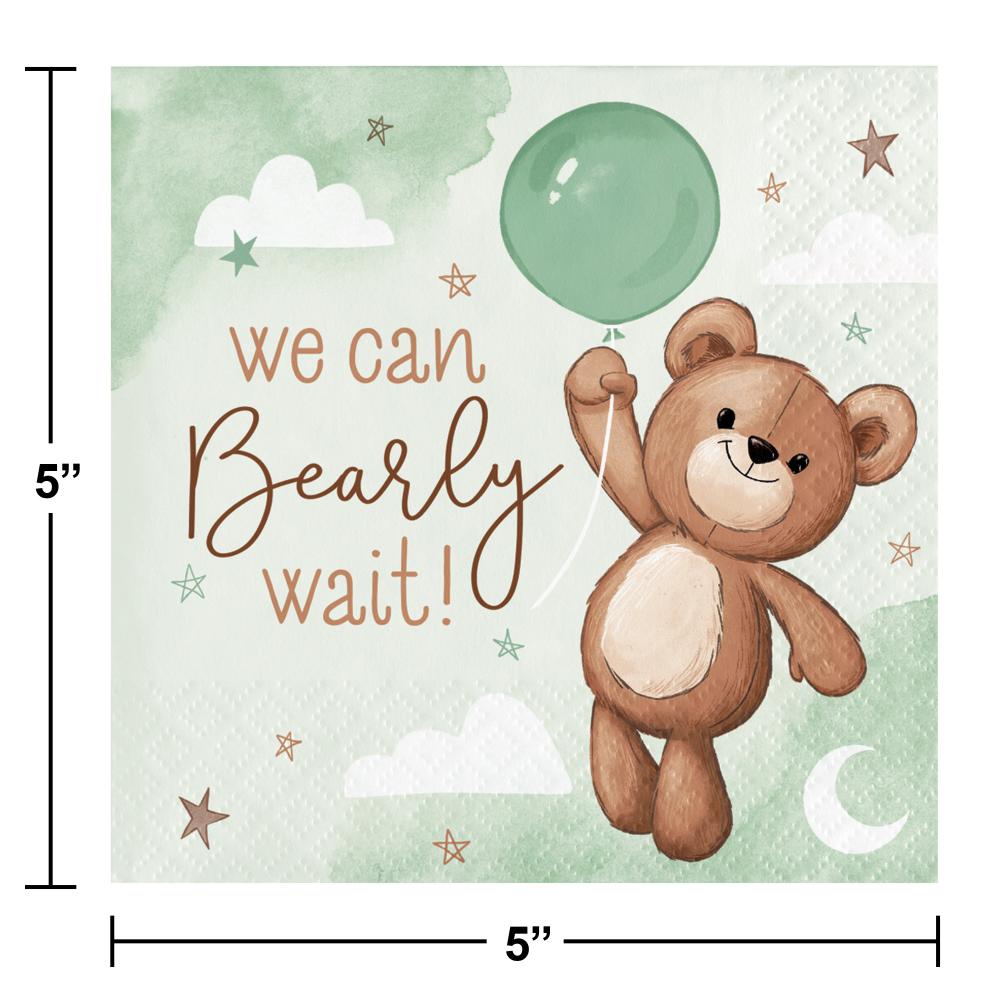 Teddy Bear Beverage 2Ply Napkin (16/Pkg)