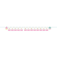 12 pc Bulk Bakery Sweets Shaped Banner w/ Ribbon, Foil