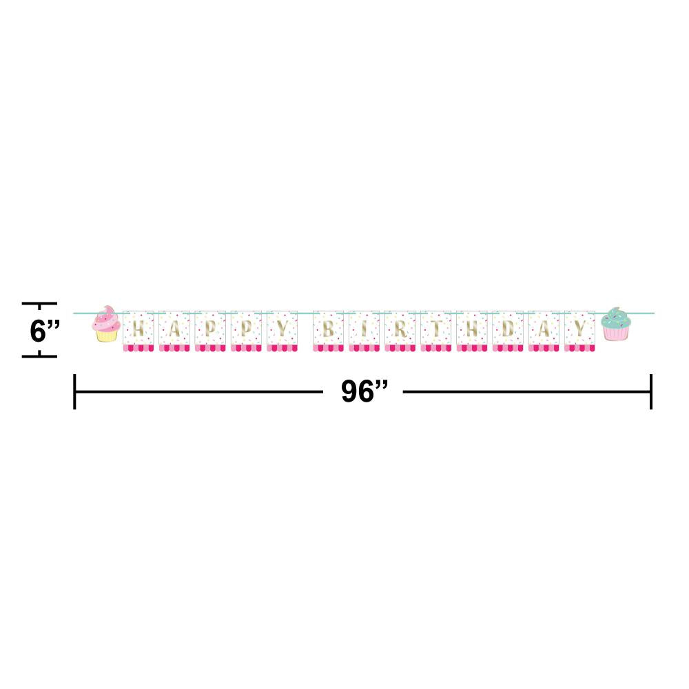 Bulk Case of Bakery Sweets Shaped Banner w/ Ribbon, Foil