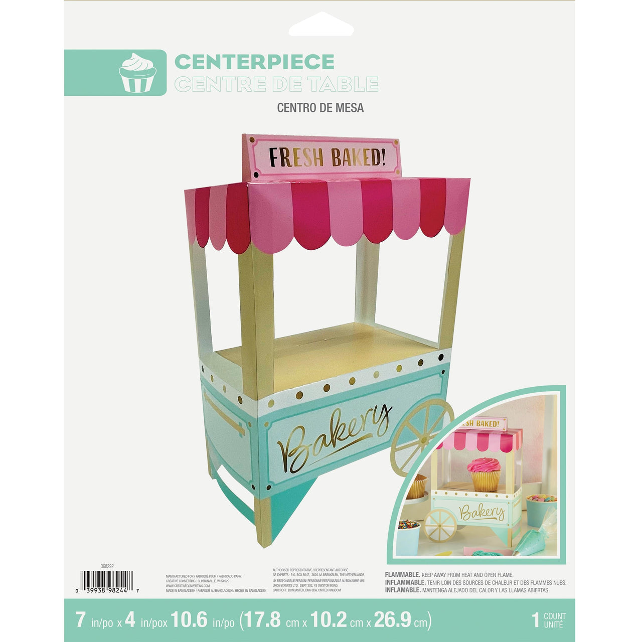 Bulk Case of Bakery Sweets Centerpiece 3D, Foil