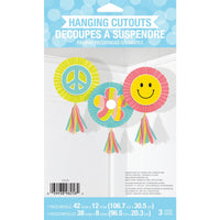 Flower Power Paper Fans w/ Tassels (3/Pkg)