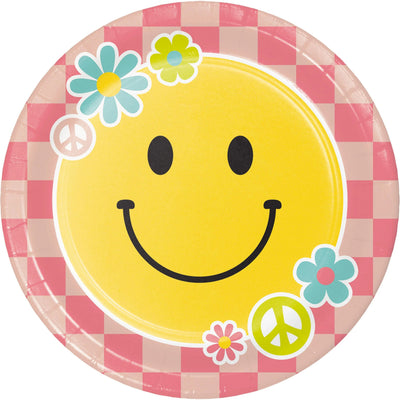 96 pc Bulk Flower Power 8.75 Inch Dinner Plate