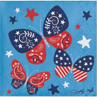192 pc Bulk Dolly Parton Patriotic Butterflies Paper Beverage Napkins