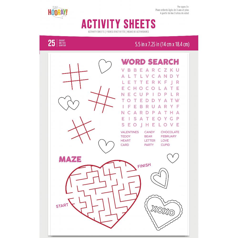300 pc Bulk Valentines Activity Sheet