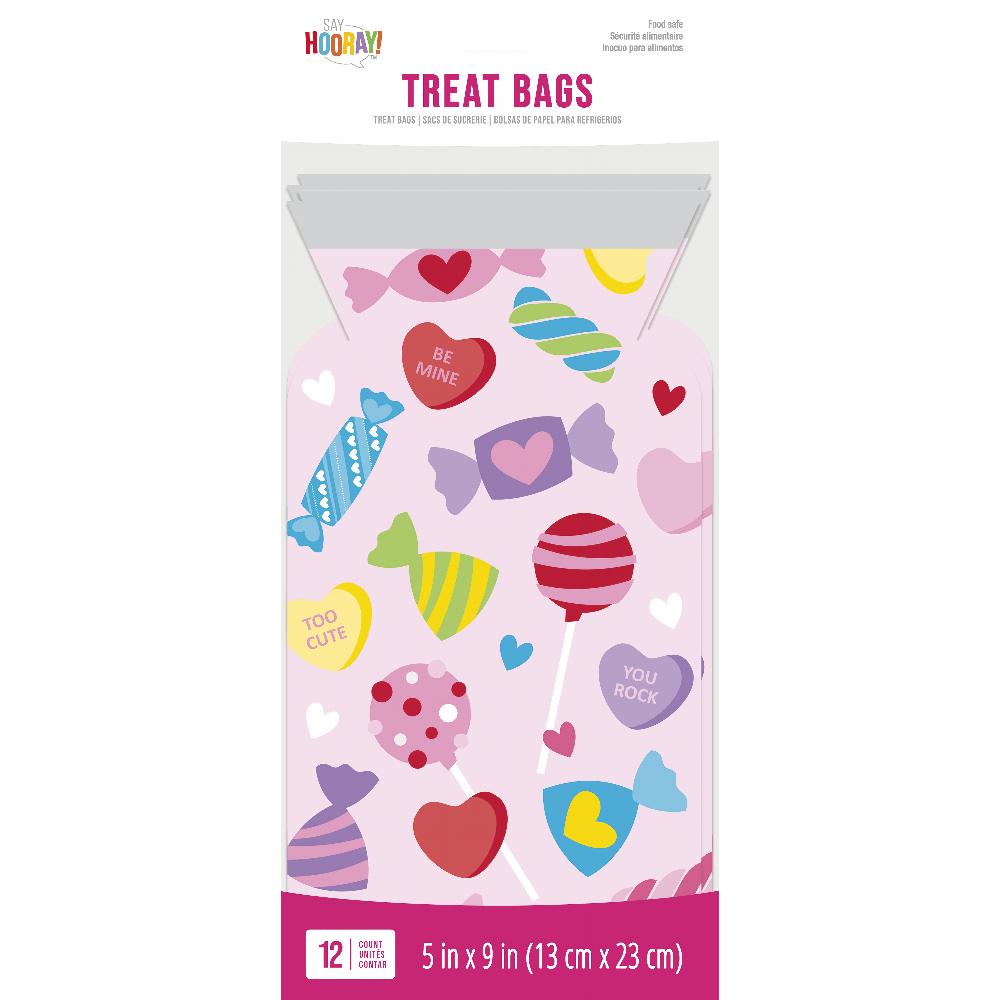144 pc Bulk Valentine Treats Cellophane Bags with Zipper Closure