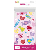 144 pc Bulk Valentine Treats Cellophane Bags with Zipper Closure