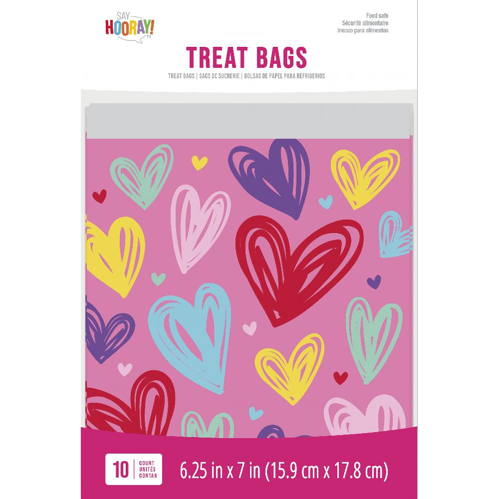 Multicolor Valentines Sandwich Bags w/ Zipper,  (10/Pkg) by Creative Converting