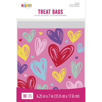 Multicolor Valentines Sandwich Bags w/ Zipper,  (10/Pkg) by Creative Converting