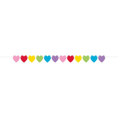 12 pc Bulk Valentine Hearts Banner with Twine