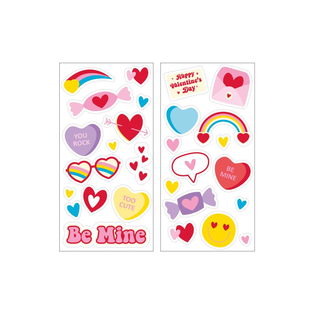 96 pc Bulk Colorful Valentines Stickers