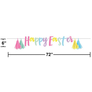 "Happy Easter" Cardstock Banner w/ Tissue Tassels (1/Pkg) by Creative Converting