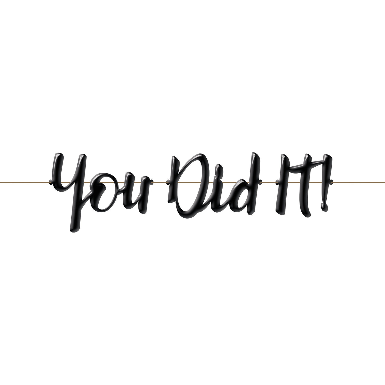 12 pc Bulk You Did It Black Balloon Banner for Celebration