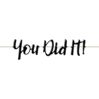 12 pc Bulk You Did It Black Balloon Banner for Celebration