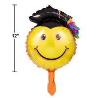 Smiley Face Emoji Foil Graduation Balloons (Case of 10) by Creative Converting