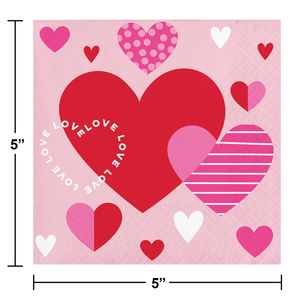 Valentine's Textures 2 Ply Beverage Napkin (16/Pkg) by Creative Converting