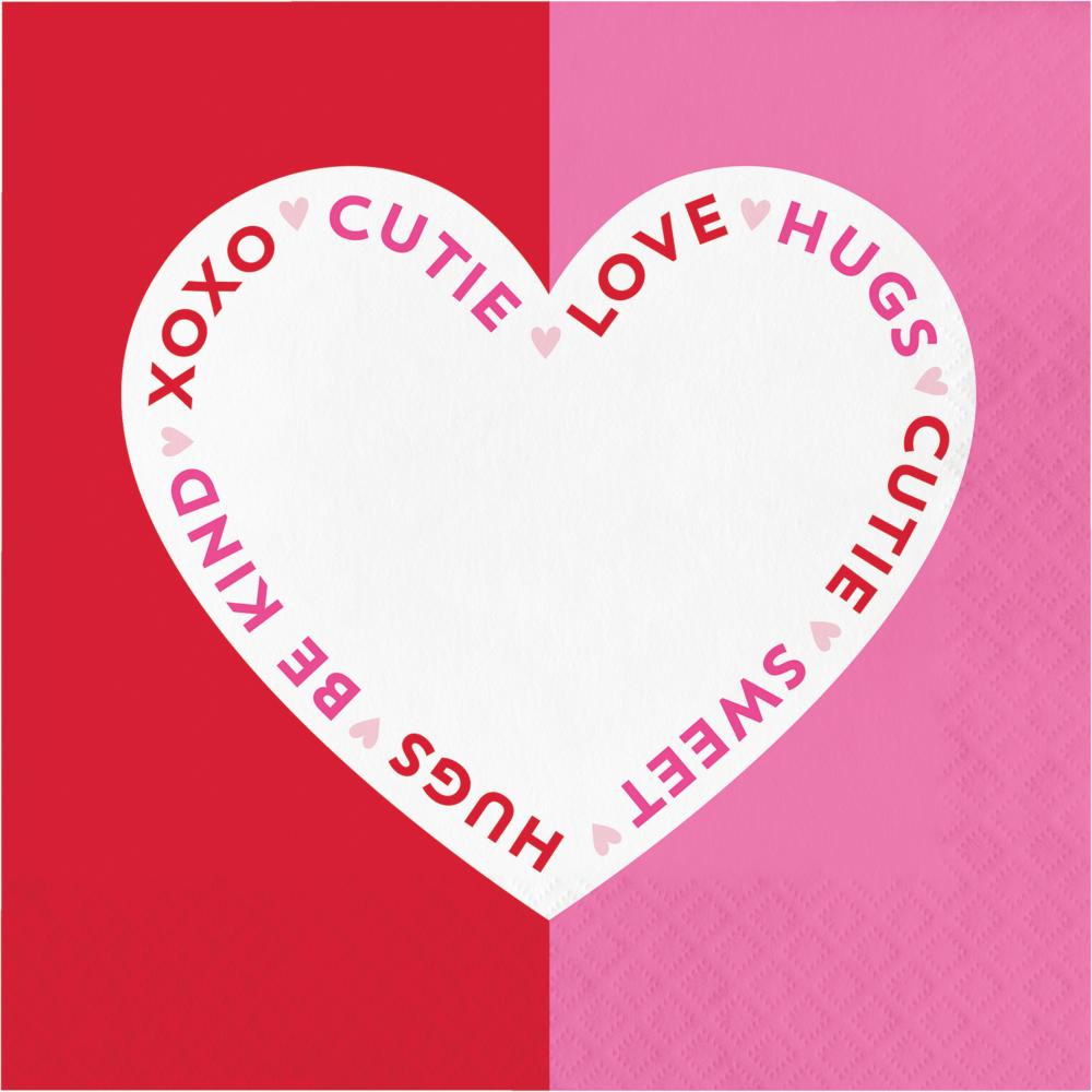 192 pc Bulk Valentine's Textures 2 Ply Luncheon Napkin