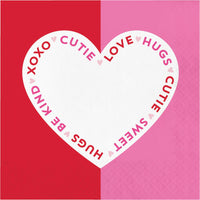 192 pc Bulk Valentine's Textures 2 Ply Luncheon Napkin
