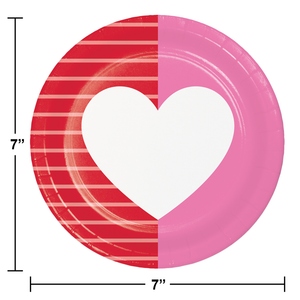 Valentine's Textures Paper Dessert Plate (8/Pkg) by Creative Converting
