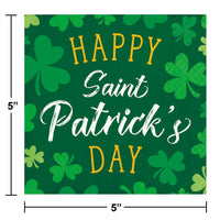 Bulk Shamrock and Roll 2 Ply Beverage Napkin (Case of 192)