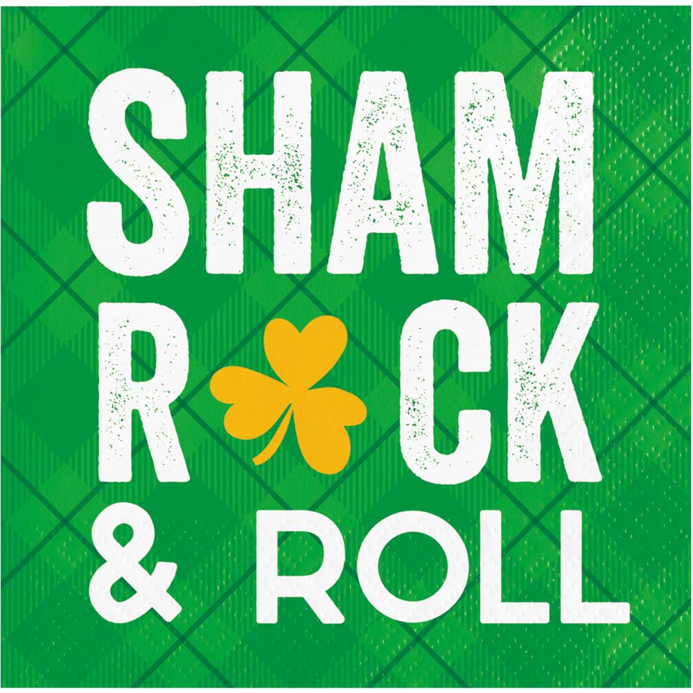 192 pc Bulk Shamrock and Roll 2 Ply Beverage Napkin