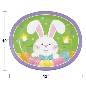 Bowtie Bunny Paper Oval Platter (8/Pkg) by Creative Converting