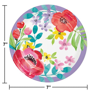 Spring Poppies Paper Dessert Plate (8/Pkg) by Creative Converting