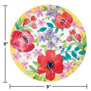Spring Poppies Paper Dinner Plate (8/Pkg)
