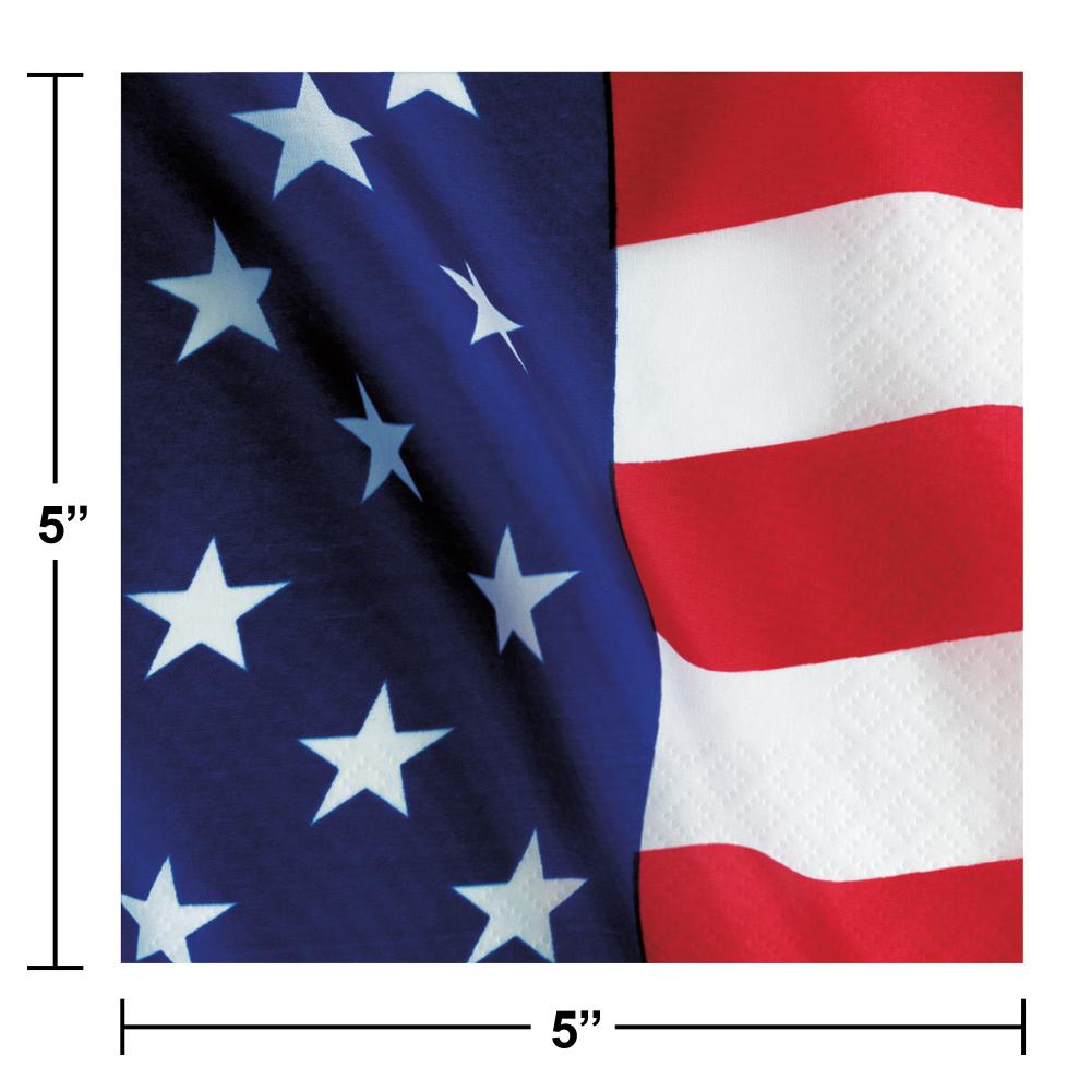 Bulk 192ct Patriotic Stars and Stripes Paper Beverage Napkins