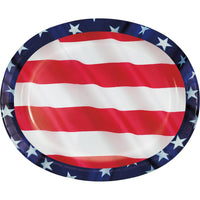96 pc Bulk Patriotic Stars and Stripes Large Oval Serving Platter